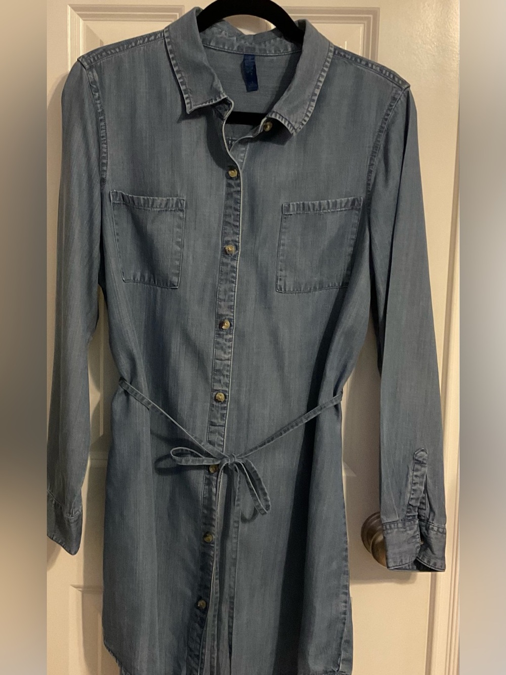 Falls Creek Light Wash Denim Shirt Dress